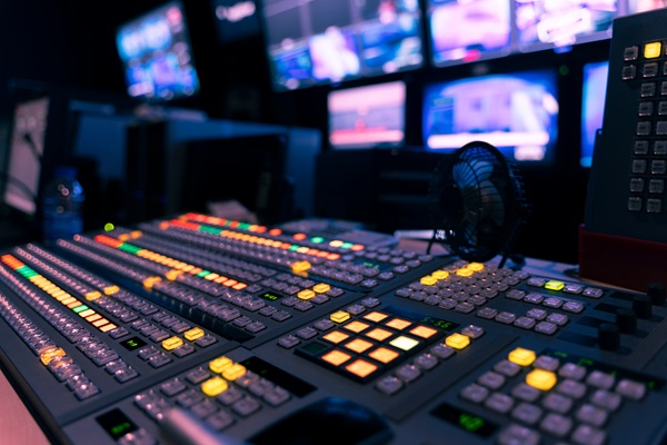 Video,Switch,Of,Television,Broadcast,,Working,With,Video,And,Audio